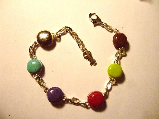 Bracelet gourmand 6 macarons